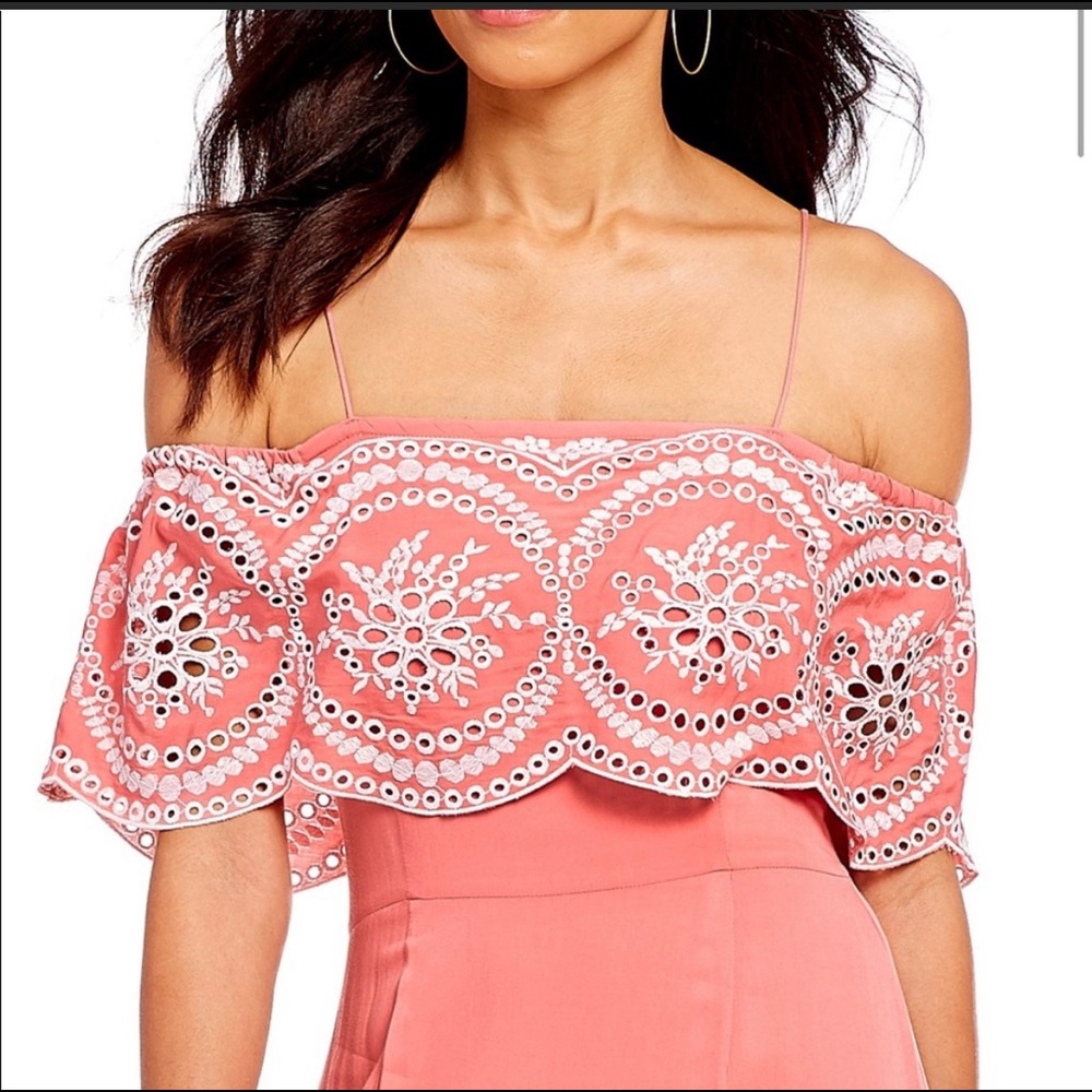 Gianni Bini Coral Off-Shoulder Dress - Picture 5 of 7
